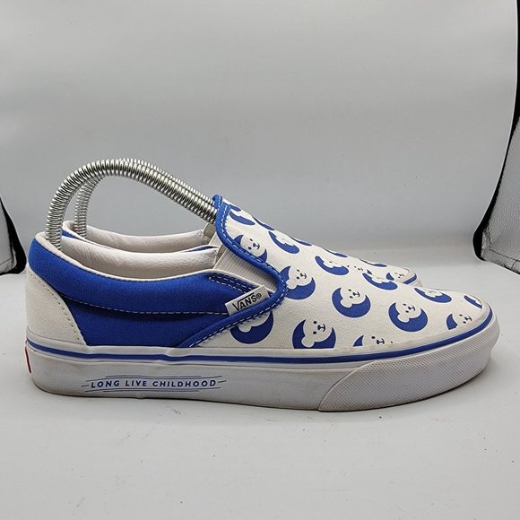 Vans X Choc Hospital White Blue Casual Slip On Shoes - Mens 6.5 - Womens 8 - Picture 7 of 12